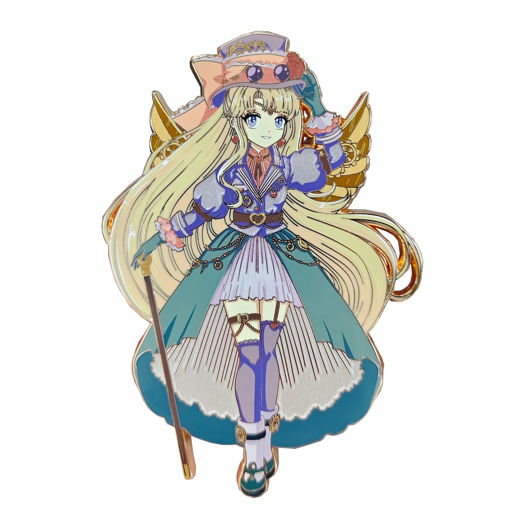 anime-inspired girl enamel pin